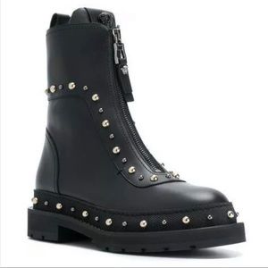 Versace studded black platform boots